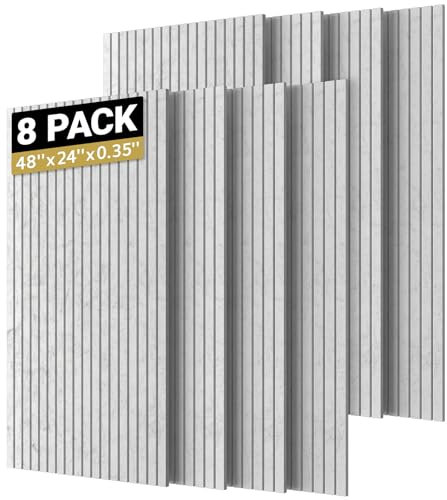 TONOR 8 Pack Akustikpaneele selbstklebend, 120x60x0.9 cm Schalldämmung Schallschutz wand Schallschutzplatten Akustikplatten, Akustische Behandlung und Wanddekoration für Studio Büro, Grau