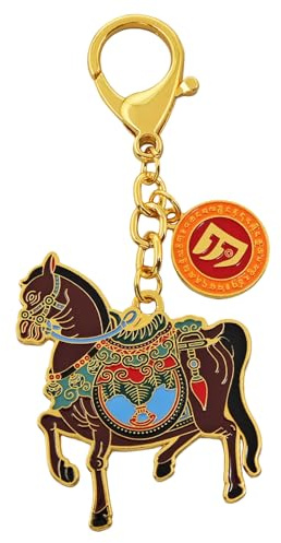 Juanxian Porte-clés Feng Shui 3 Pouvoirs Cheval de Vent Décoration Maison Harmonie & Équilibre Paix Chinois Période Mabao 9 Windhorse w5619