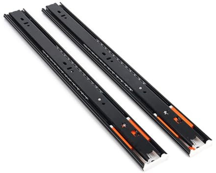 1 Paar Schubladenführungen mit Push-to-Open-Funktion, 3-Fach Vollauszug Schubladenschienen, Kugelauszug, 45kg Tragkraft(10in/25cm)