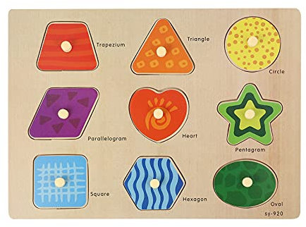 ibasenice Holzpuzzle Mit Passendem Brett Lernspielzeug Aus Holz Für Junge Mädchen Pädagogisches Puzzlespielzeug Mit Cartoon-Muster