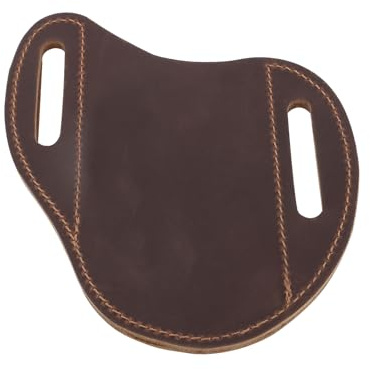 Be In Your Mind 1x Dark Brown Leather K-nife Pouch Compatible with EDC, Compact Folding K-nife Holder with Sheath for Belt, Pocket, and Tactical Use