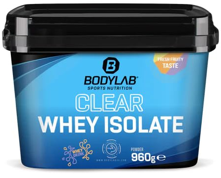 Bodylab24 Clear Whey Isolate, Green Apple, 960 g | Erfrischend fruchtige Proteinlimo, über 80 % Eiweiß, hochwertiges Molkenprotein-Isolat, ideal rund ums Training
