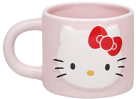 Paladone Hello Kitty, tazza rosa pastello, con licenza ufficiale Sanrio 400 ml, grande tazza da caffè in ceramica per tè e cioccolata calda, regalo Kawaii per ragazze, donne, adolescenti