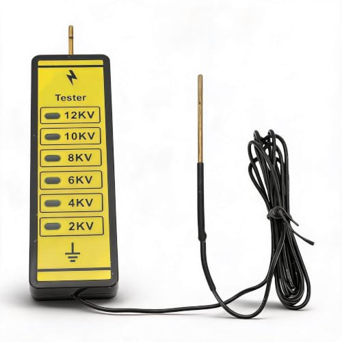 Tester di Tensione di Recinzione Elettrica 2000v - 12000V con 6 Indicatori a LED, Ricerca di Guasti a Pioggia Portatile per la Scherma da Giardino per Animali Domestici di