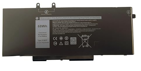 3HWPP 10X1J Laptop Akku für Dell Latitude 14 5401 5411 15 5501 5511 Precision 3541 3551 Serie 3HWPP 03HWPP 10X1J N2NLL 1VY7F 01VY7F 3YNXM 451-BCMN,Black Edition,4-Cell