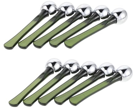 DEARMAMY 10stücke Metall Augenroller Massagegerät Applikatorstab für Augencreme Gesichtscreme Tragbar mit Spatel für Präzises Auftragen und Saubere Anwendung