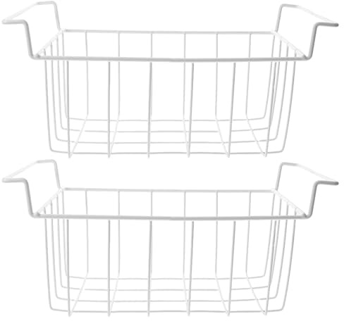 DIYEAH 2piezas Estante de Almacenamiento para Congelador Cestas Profundas Asas Organizadores Apilables para Congelador Horizontal