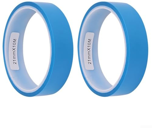 Yuanpgky Tubeless Rim Tape for Bike Tire Liners 21-29mm 10m PET Material Vacuum Sealant Strip Compatible with Most Wheels, 2-Pack Blue(21mm*10m)