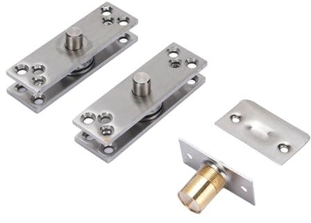Zerodis 2Pcs Door Hinges, Stainless Steel Design, 360 Degree Pivot with Ball Bearing System for Wood Aluminum Glass Doors