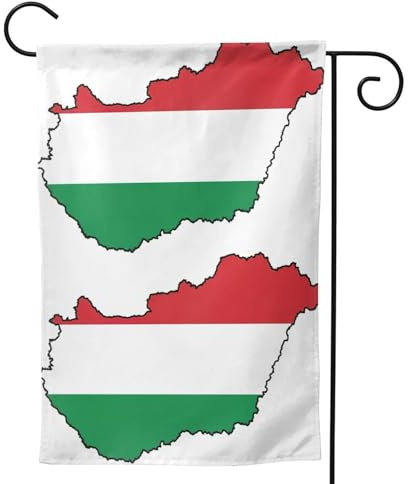 Bandiere stagionali da giardino con mappa dell'Ungheria per esterni, resistenti su entrambi i lati, decorazione per le vacanze