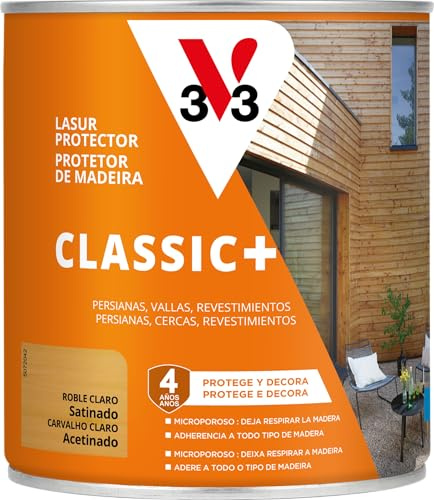 V33 Protector Decorativo de la Madera Classic+ Satinado Roble Claro 750ml