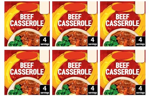 Beef Casserole Recipe Mix, 38g, No Artificial Colours, Slow Cooker Compatible, Vegan Suitable, 4 Servings,Pack Of 6