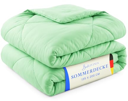 Bestlivings Sommerdecke 135x200cm Mint – leicht, atmungsaktiv, Oeko-TEX | Leichte 700g Sommerbettdecke mit weicher Mikrofaser, ohne Bezug nutzbar, bis 60°C waschbar, auch praktisch für Gäste & Reisen