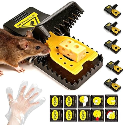 Rat Trap 6 Piezas Trampas para Ratones Trampas Ratas Reutilizables Trampa Potente y Eficaz Higiénicas Y Seguras para Familia Y Jardín
