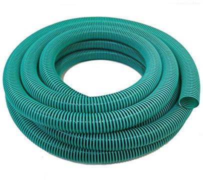 Manguera en espiral para aspiración, 38 mm, color verde/transparente, 10 metros