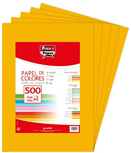 Fixo Paper 65009165 – Packung mit 500 Blatt, 80 g, Papier, Gold, A3