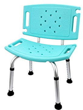 Duschsitz Duschhocker mit Rückenlehne Aluminium Badhocker für Dusche Schwangere Kind Duschhilfe Rutschfest Höhenverstellbar 36-51cm Duschstuhl bis 100 kg Belastbar mit Sicherheitsgriff