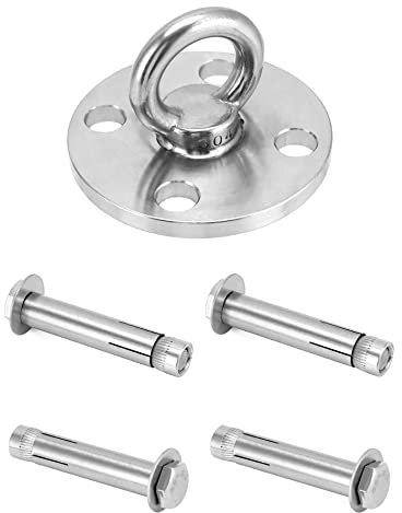 QWORK® Schwerlast Deckenhaken mit Ankerbolzen für Boxsack Hängesessel Hängematte Nestschaukel - SUS 304 Edelstahl - bis 500 kg