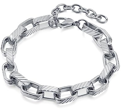 OSTAN Damen Armbänder Edelstahl Dickes Groß Gliederketten-Armband