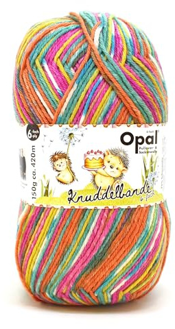 Opal Knuddelbande (420m) 6-fädiges Garn - Wollmischung, zum Stricken warmer Socken mit einzigartigen Farbmustern, 11326, 1 x 150g