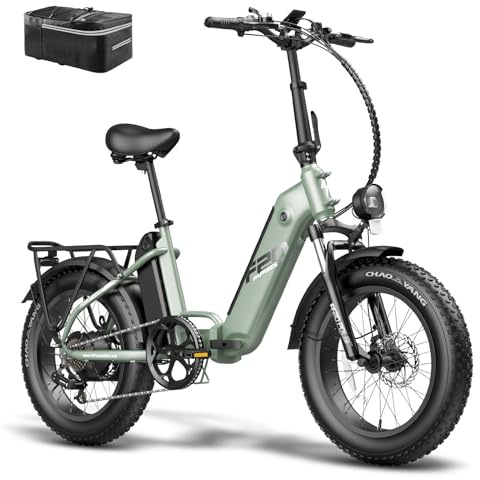 Fafrees FF20 POLAR Electric Bicycle, 20 * 4.0 Inch City Electric Bike, 2 * 10.4 Ah Removable Batteries E-bike, Folding Electric Mountain Bike for Adults, Power Assist 70-150KM