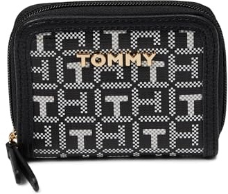 Tommy Hilfiger Jocelyn II Geldbörse für Damen, mit Reißverschluss, Größe XS, Schwarz/Weiß