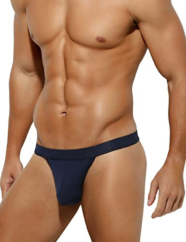 Casey Kevin Tanga Uomo Sexy Strings Perizoma Traspirante Slip Morbido Uomo Mutande Thongs,Blu Navy,XL