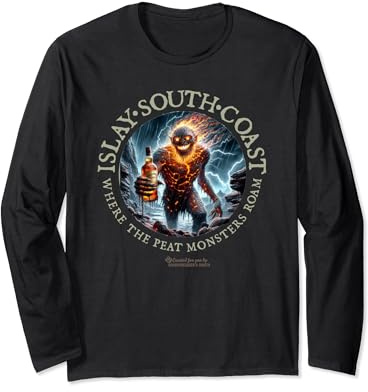 Whisky Islay South Coast Where Peat Monsters Roam Whisky Long Sleeve T-Shirt
