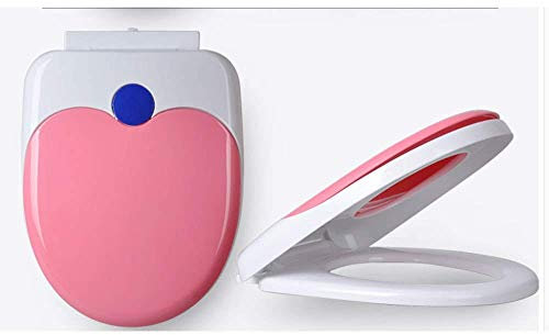 Toilettensitz Familien-Toilettensitz mit langsamer, antibakterieller PP-Platte, einfach zu installierender, leicht zu reinigender Toilettendeckel für U-Toilette,Pink-34 * 44cm