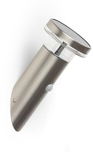 LEDKIA LIGHTING Applique Murale Solaire LED 1,5W Aluminium avec Détecteur de Mouvement Argent