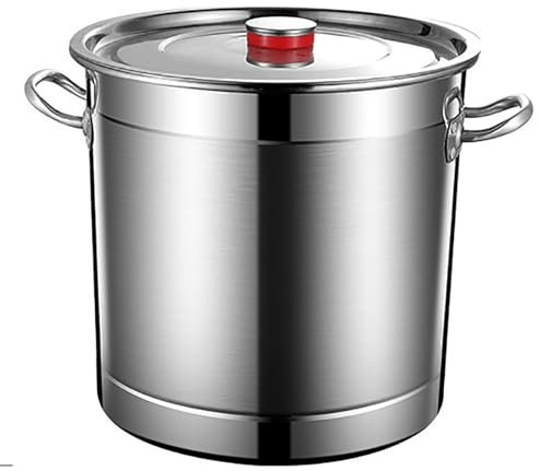 Suppentopf aus Edelstahl, Ölfass mit großem Fassungsvermögen, robuster Induktionstopf, for Bierbrauen, Suppenkochen und Meeresfrüchtekochen(50L)