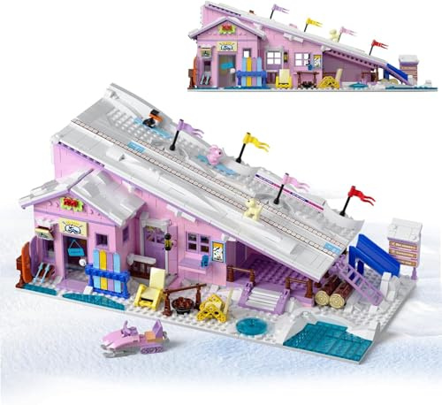 QLT QIAOLETONG Ski House Building Blocks Set, Ski Haus Bausteine, Kompatibel mit Lego MOC Bauen mit Modulen für Christmas Geburtstagsgeschenk Alter 14+ Jahren, 1042 PCS