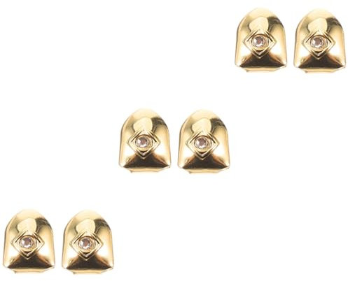 PACKOVE 6 Stk goldene Hosenträger rhinestones glitzersteinchen Zahnschutz teeth covers Zahngrill Zähne Kappen Zahnschmuck Rapper-Requisiten Metallzahngitter Kupfer
