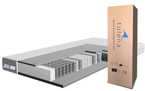 TULENA NOX Matratze 140x190 H2 + H3 Taschenfederkernmatratze 17 cm Basic Matratze für Kinder und Erwachsene - Wendematratze mit Bezug mit Reißverschluss Rollmatratze Oeko-TEX Zertifiziert