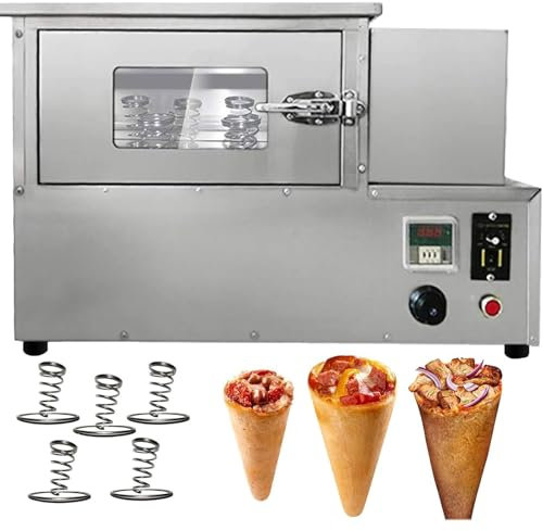 LBMED Forno per Coni per Pizza, Macchina per Fare Coni per Pizza Commerciale con 5 Griglie Rotanti, Temperatura E Potenza Regolabili: 12Pezzi/3Minuti,Riscaldamento Uniforme A 360°, Gusto Fatto A Mano