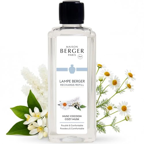 MAISON BERGER - Cocoon Musk - Ready to use fragrance oil refill for Lampe Berger - Purifies and deodorises the air - Long-lasting diffusion (500 ml) - Made in France