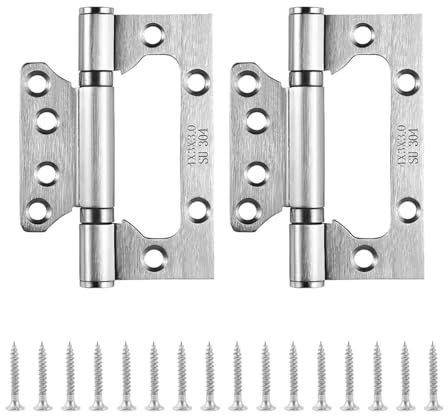 2pc Door Hinges Ball Bearing, 100MM Stainless Steel Heavy Duty Gate Hinges for Door, Windows, Closet, Drawer Boxes