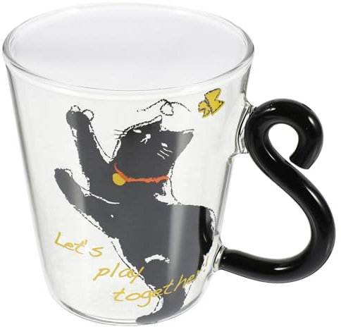 Garneck tazza da tè tazzine da espresso tazza di latte bicchiere da bere caffè espresso piattini Tazze versare tazza d'acqua per uso quotidiano simpatico bicchiere di per gatti Black