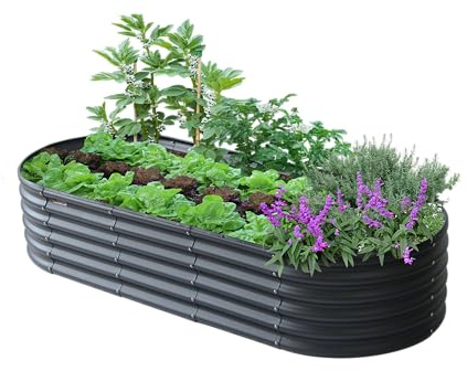 VegTub - Bancal de Metal Modular, 6 ajustes de tamaño, Color Gris