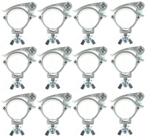 12 x Eurolite TPC-10QC silber Schnellspann Half Coupler 30 mm breit Schelle Trussaufnehmer für 50 mm Rohr I Maximallast WLL 100 kg TÜV