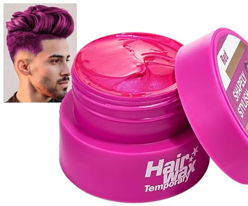 Röd hårnyans tillfällig hårfärg 2,8 ozs, rosy red hårvax styling hårone vax för män kvinnor, rosa omedelbar hårkräm mud naturlig frisyr pomade, hårfärg hår vakna fest & cosplay