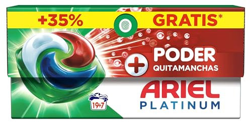 ARIEL PODS Platinum Detergente Lavadora Liquido 26 Capsulas/Pastillas, Jabon Extra Poder Quitamanchas, Limpieza Profunda