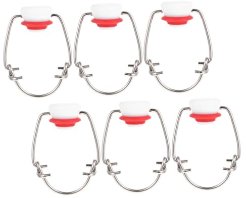 6pcs Sealing Flip Stopper Caps for Beer Bottles Swing Top Replacement Lids for Glass Bottles Airtight Seal for Homemade Soda Beer and Beverages and Easy to Clean