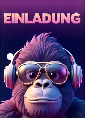 ZETTMANN® Gorilla Einladungen für Jungen - 10er Set Einladungskarten Geburtstag Junge Mädchen - Geburtstagseinladungskarten - Geburtstags Partyeinladung gut beschreibbar