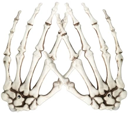 Mains Squelettiques De Halloween - Mains Squelette en Plastique Coupées De Taille Réaliste pour Accessoires De Décoration d'halloween Carnaval Fête À Thème, 2 Pièces