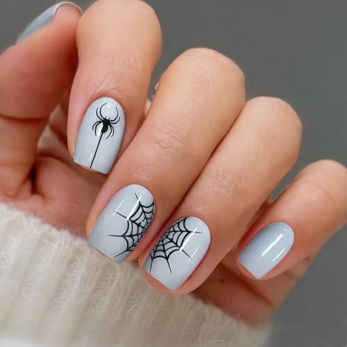JMEOWIO Halloween Semi Cured Gel Strips Wraps Nail Art Sticker
