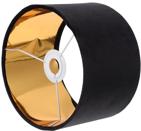 Dekorativer Lampenschirm aus Stoff für Tischleuchte Schwarz | Innenfutter aus Eisen, Schlafzimmer und Wohnzimmer, Leicht zu Montieren, Einfache Lichtabdeckung