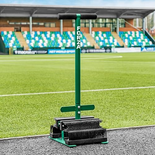 FORZA Compact Boot Scraper Tool | Brush, Wiper, and Cleaner Kit for Sports and Outdoor Shoes - Effective Mud & Dirt Remover for Boots, Shoes and Wellies (Green, With Replacement Brushes)