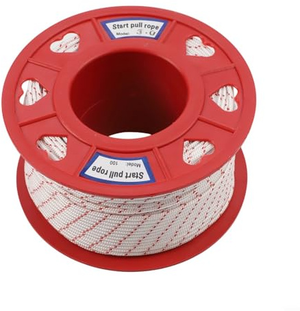 Yuanpgky Corde de démarrage de 100 m pour tondeuses à gazon, taille-haies, débroussailleuses, souffleuses et tronçonneuses avec cordon de serrage de 3 mm à 4,5 mm de diamètre (3 mm x 100 m)