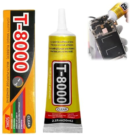 50ml T8000 Handy Display Kleber,Starker Flexibler Bastelkleber Wasserfest und Lackierbar, Schnellstrocknend für Holz Glas Keramik Metall Stoff,Starker Flexibler Bastelkleber Mehrzweckkleber